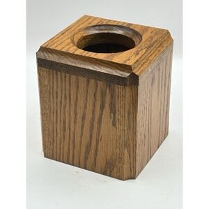 Vintage Oak Wood Tissue Box Dispenser Cover